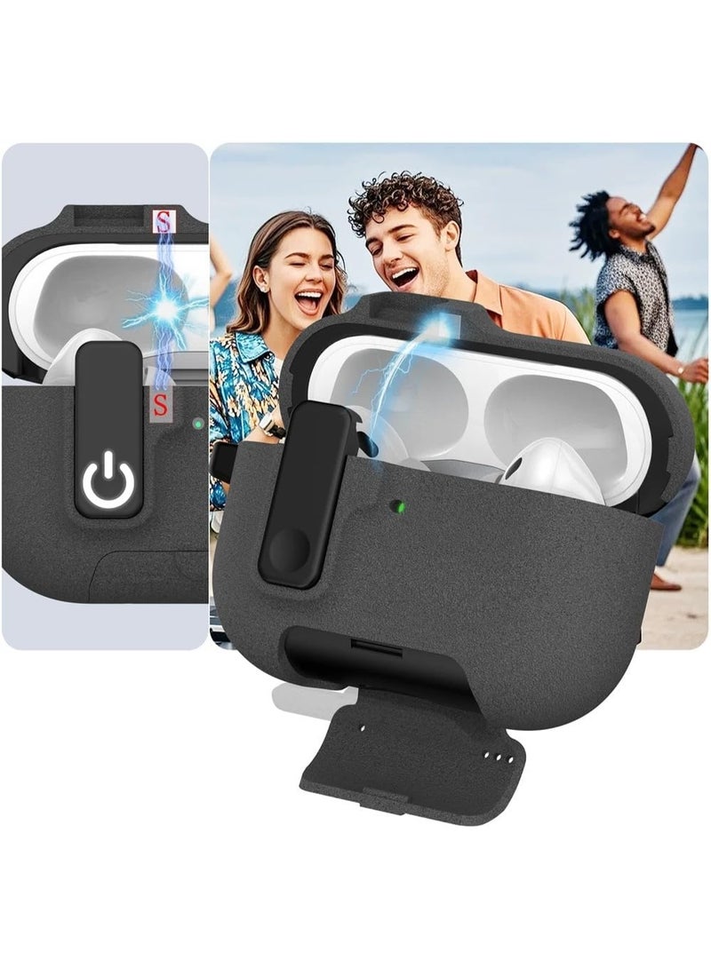 Lock Case for Apple Airpods Pro 3 (2025), Rugged Protection with Secure Lock for Airpods Pro 3 3rd Generation Cover with Cleaner Kit (Fluffy Grey, AirPods Pro 3 (2025)) - Image 3